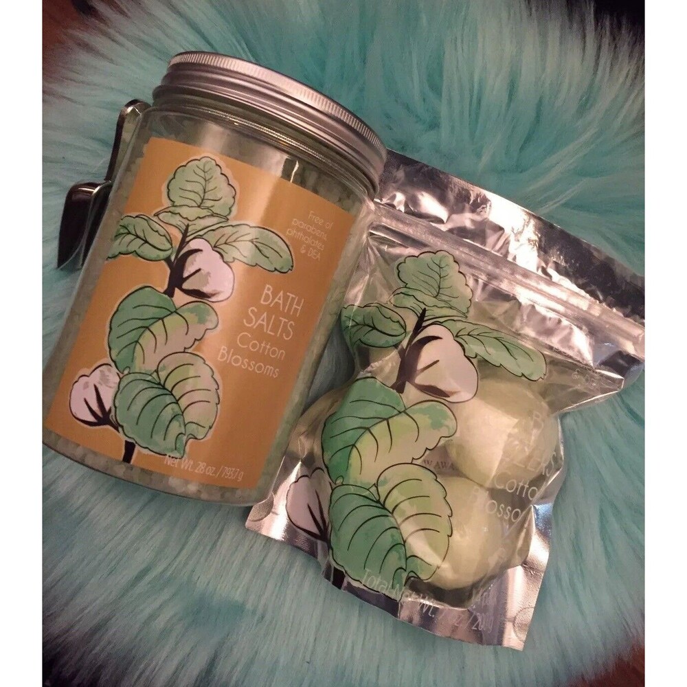 LUXURY GIFT Bath Set Cotton Blossom Spa Set 🛁  Salts Fizzes Bombs Body